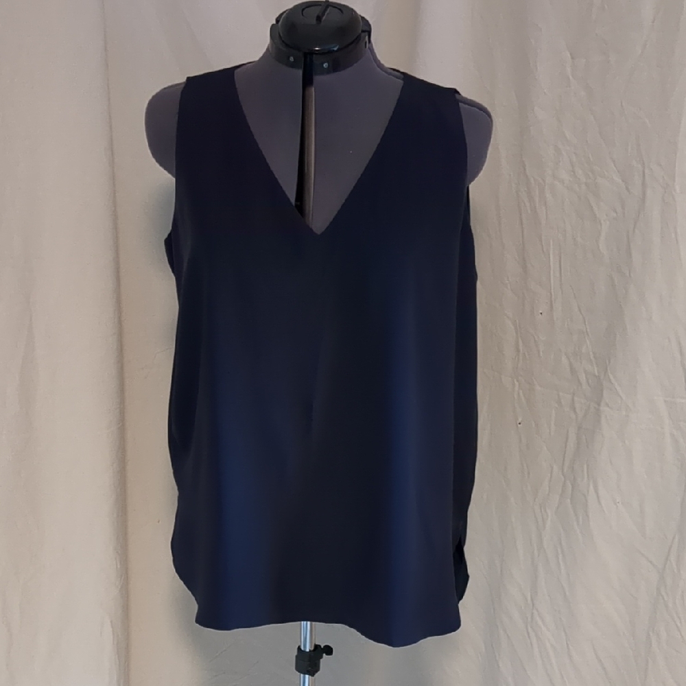 Ann Taylor Deep Blue V-Neck Tank Top
